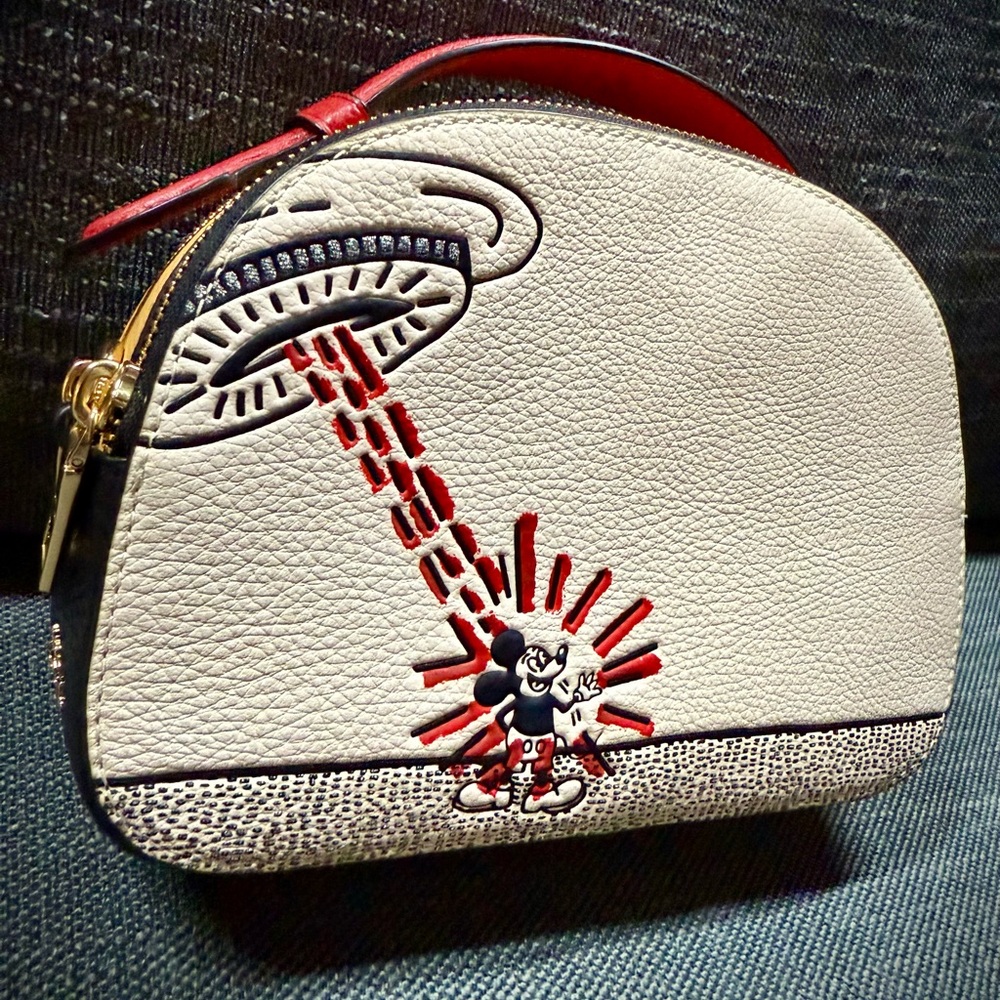Coach Disney Mickey Mouse X Keith Haring Serena Satchel Crossbody Chalk/ Multi
